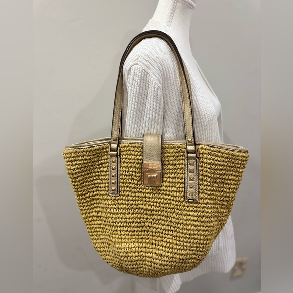 Michael Kors Handbags - Michael Kors Gold Tote Bag with Metallic Handles